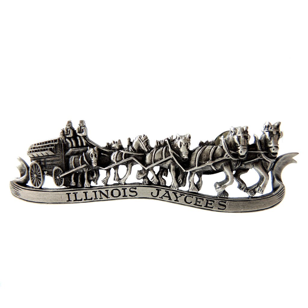 Illinois Jaycees Clydesdales Pewter Lapel Pin ~ Dano USA - Fazoom