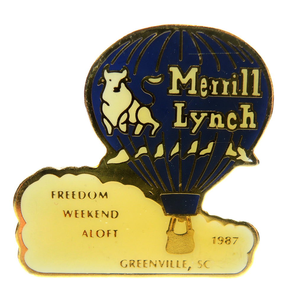 Merrill Lynch Hot Air Balloon 1987 Greenville South Carolina Lapel Pin