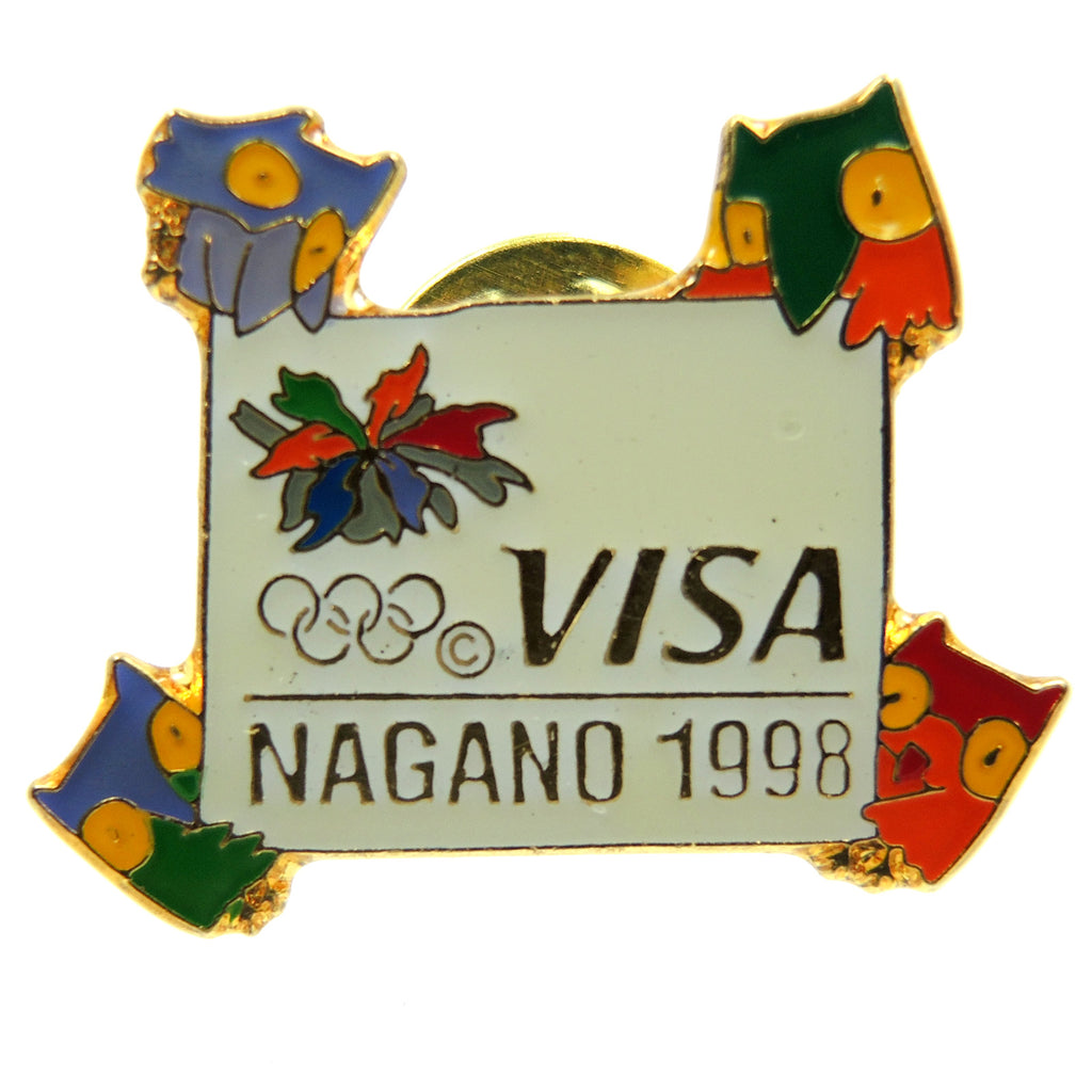 Nagano 1998 Winter Olympics Visa Mascot Lapel Pin
