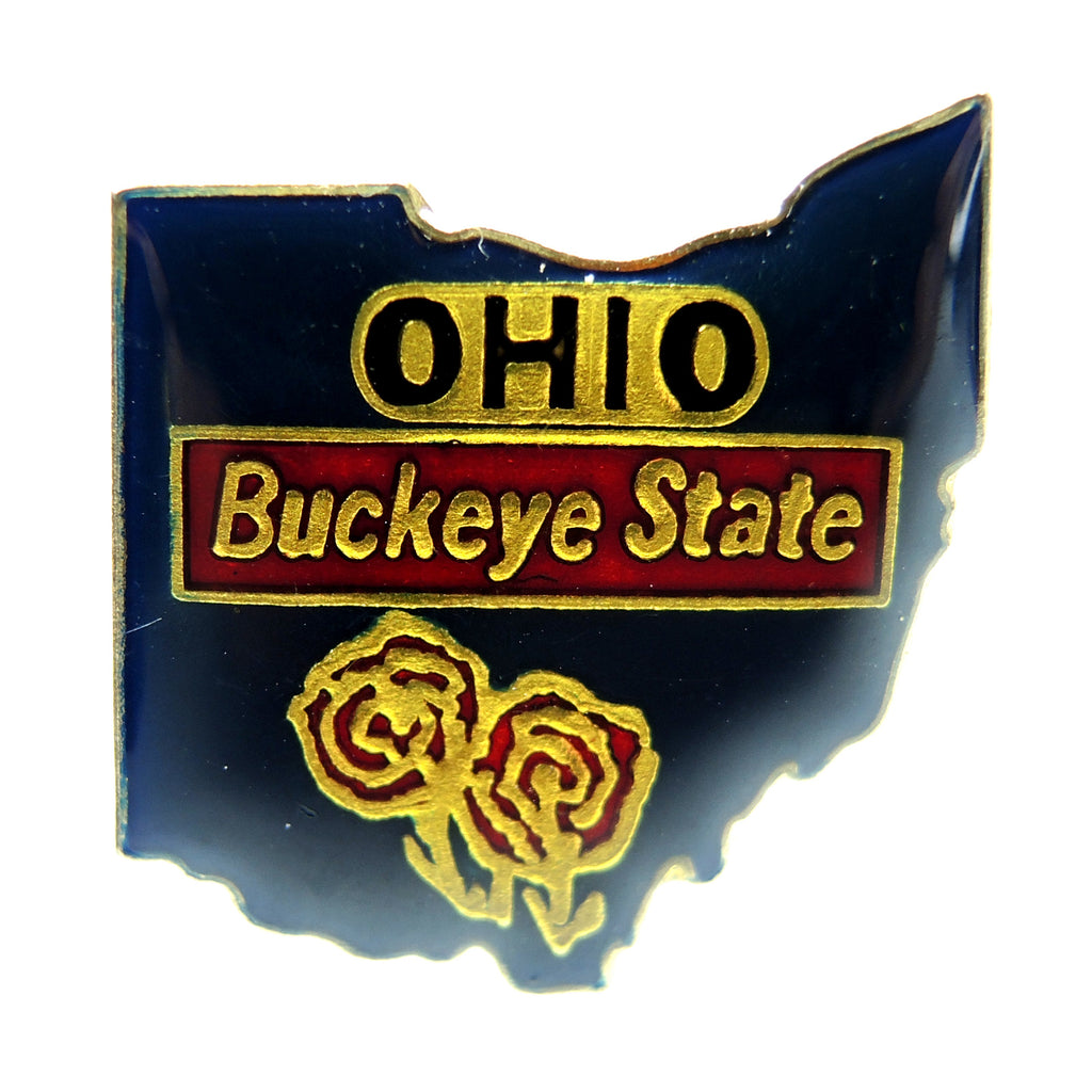 Ohio Buckeye State Red Carnation Lapel Pin