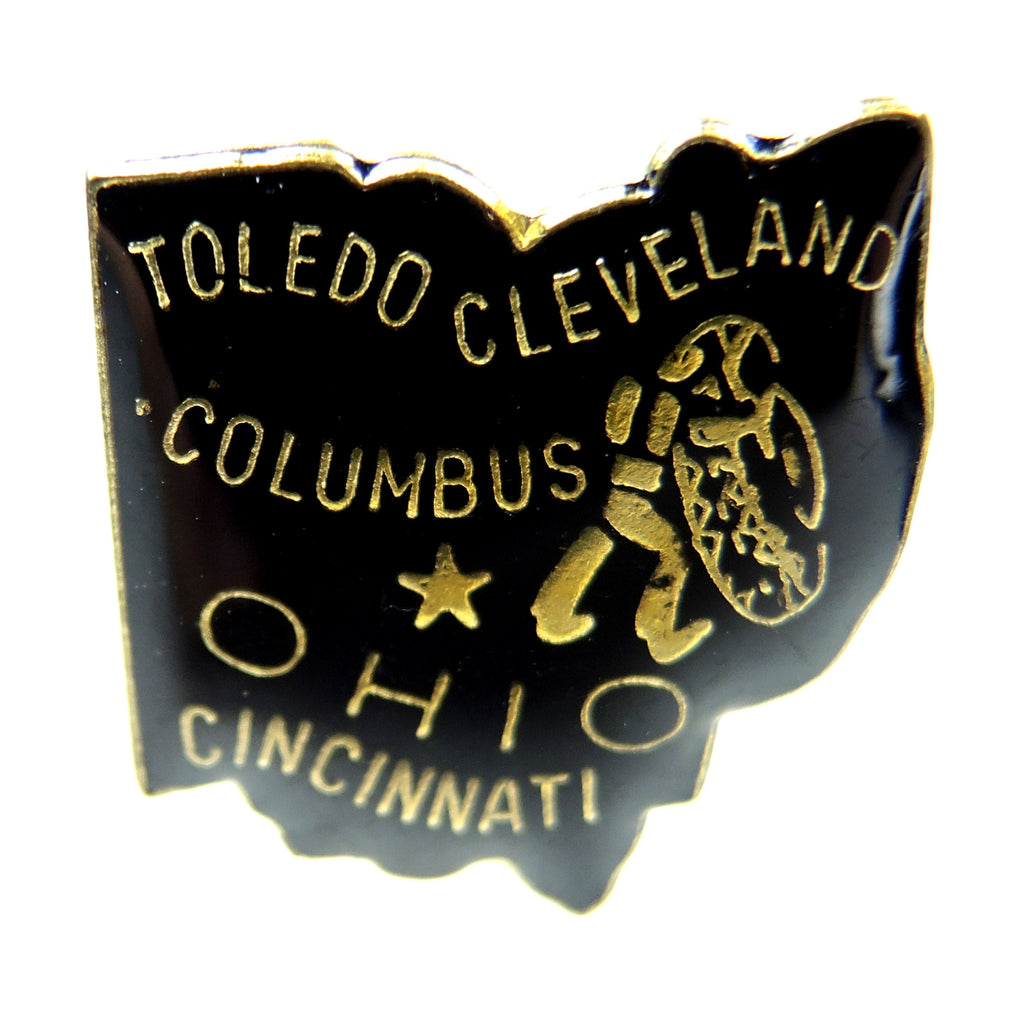Ohio Toledo Cleveland Columbus Cincinnati State Outline Lapel Pin