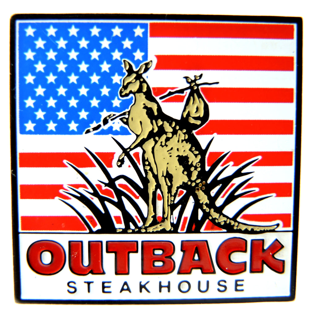 Outback Steakhouse American Flag Hobo Kangaroo Lapel Pin - Fazoom