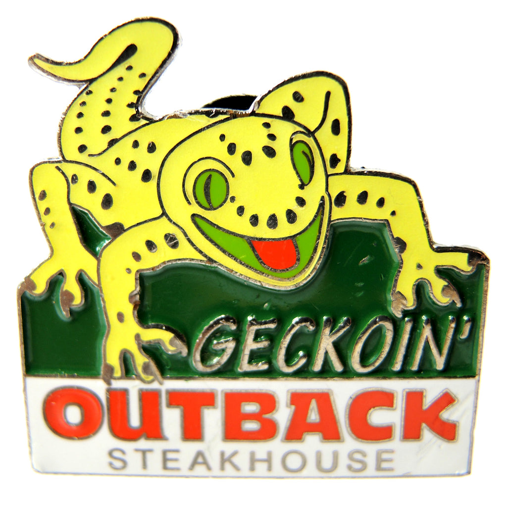 Outback Steakhouse Geckoin' Gecko Glow in the Dark Lapel Pin - Fazoom