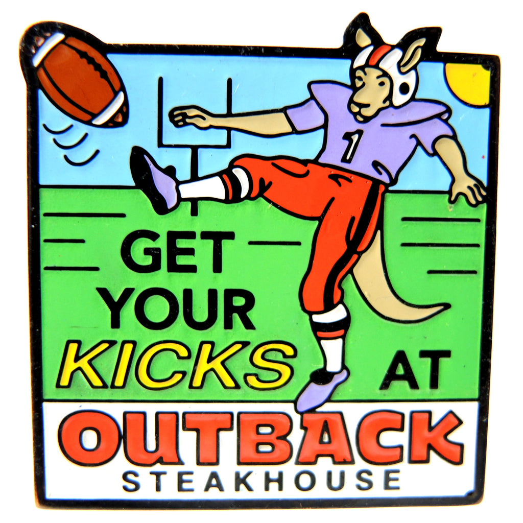 Outback Steakhouse Get Your Kicks Football Lapel Pin - Fazoom