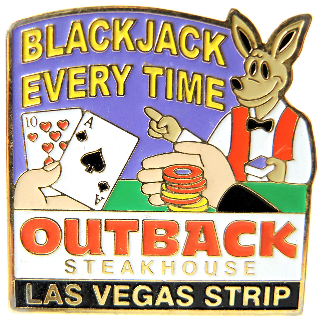 Outback Steakhouse Las Vegas Strip Blackjack Every Time Lapel Pin - Fazoom