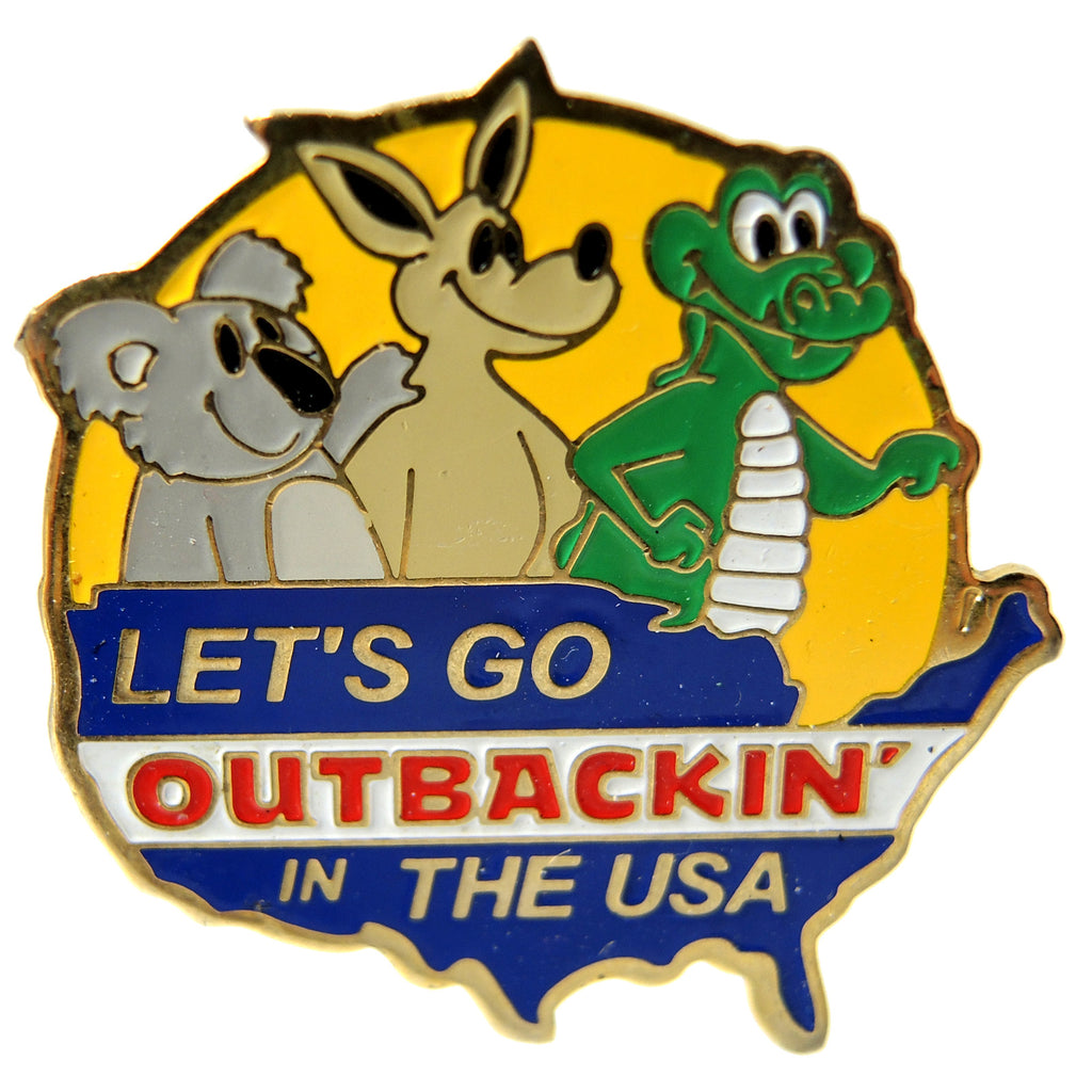 Outback Steakhouse Let's Go Outbackin' in the USA Lapel Pin - Fazoom
