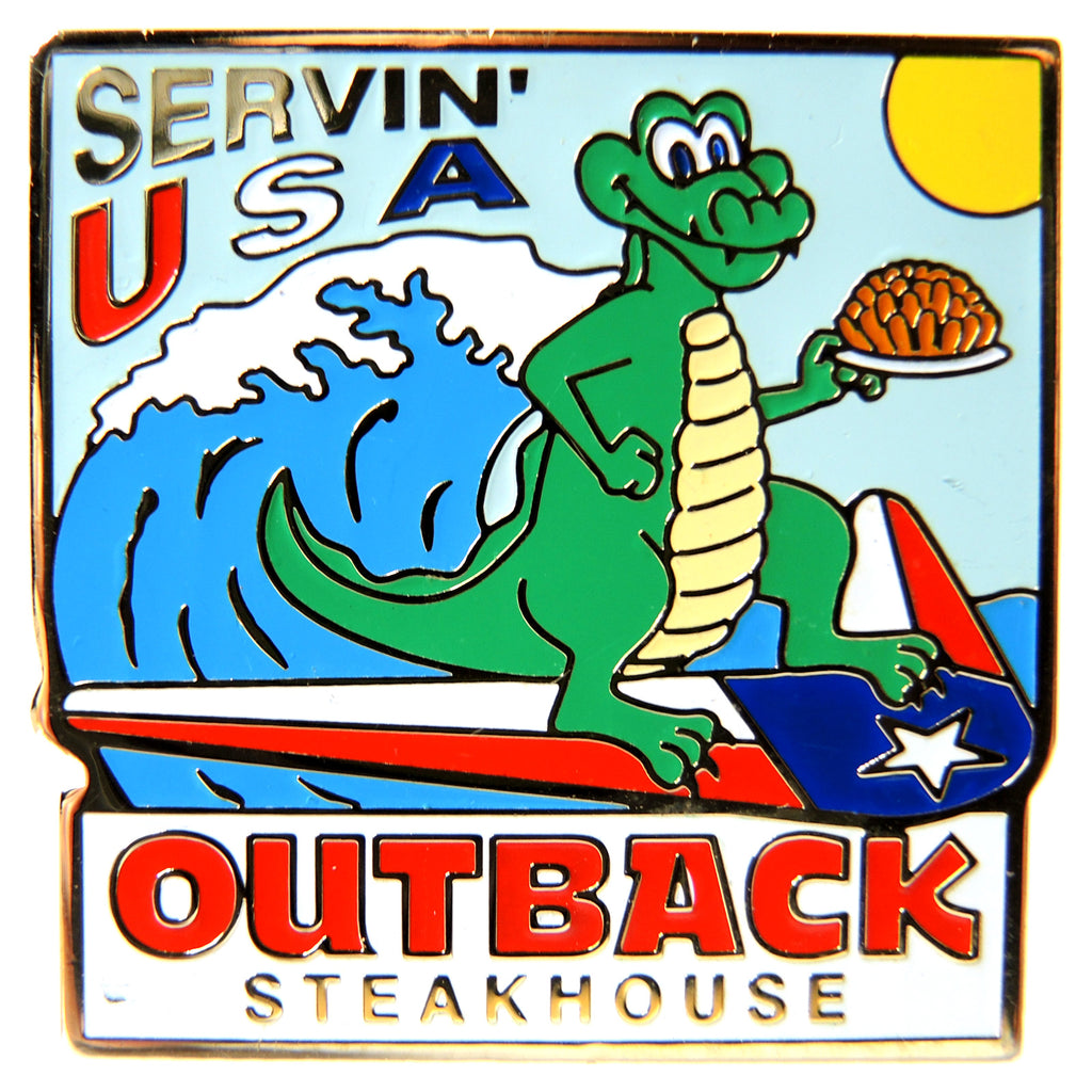 Outback Steakhouse Servin' USA Lapel Pin - Fazoom