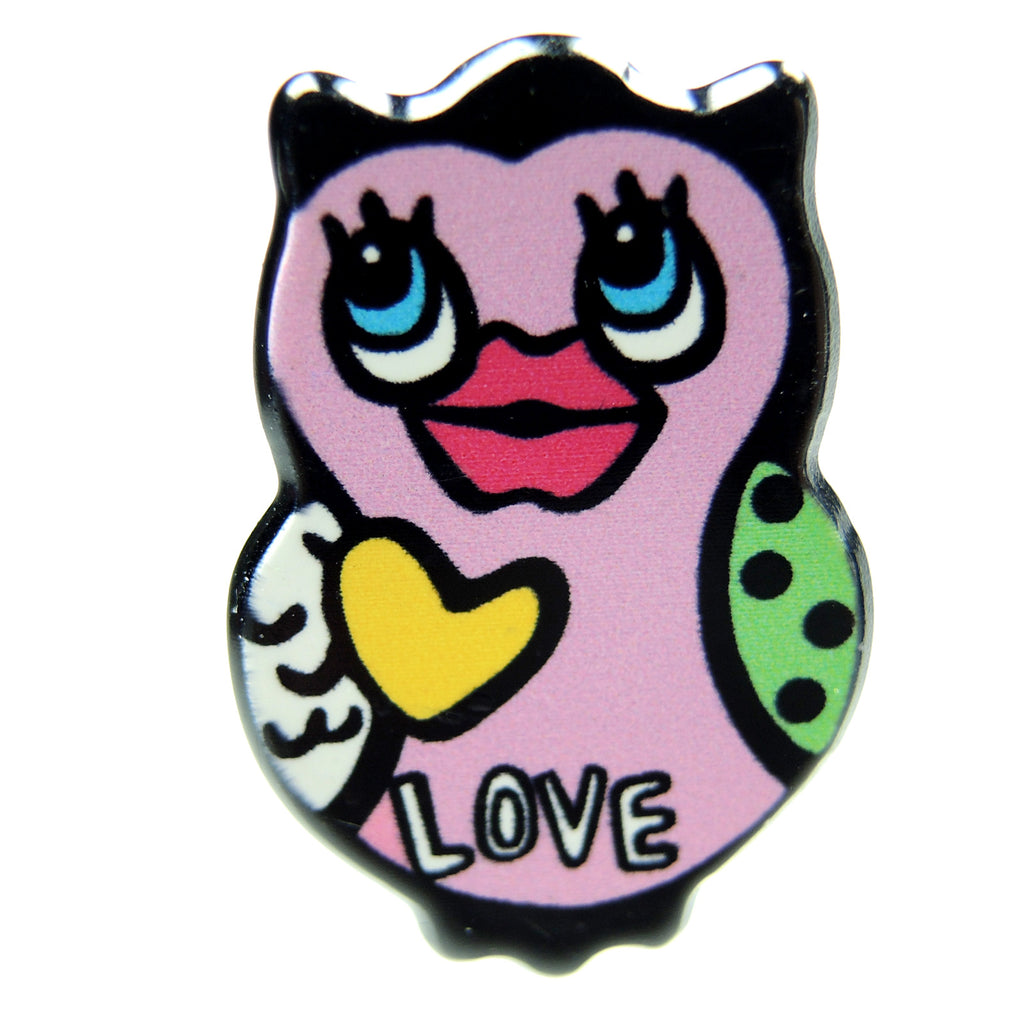 Owl Heart Love Lapel Pin