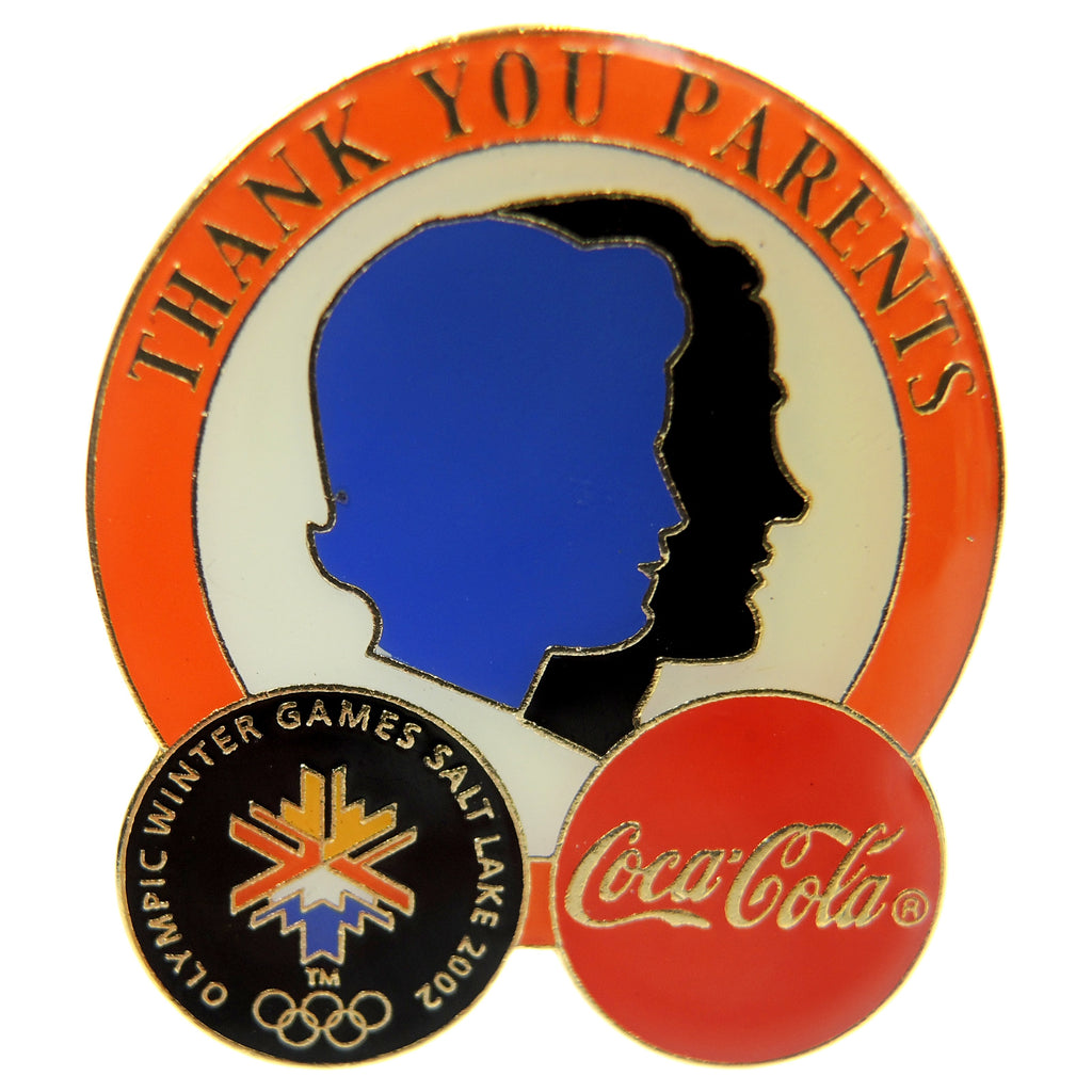 Salt Lake City 2002 Winter Olympic Games Coca-Cola Thank You Parents Lapel Pin