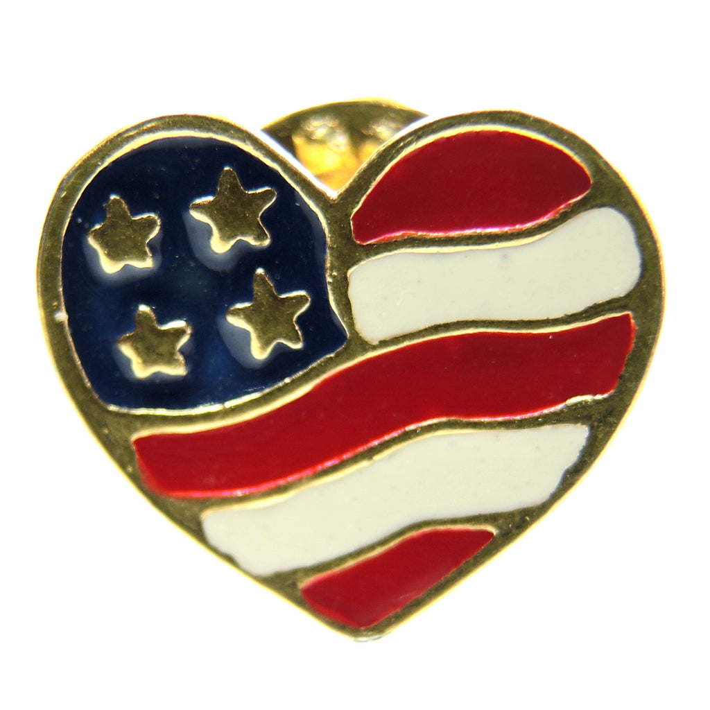 United States of America Patriotic Heart Lapel Pin