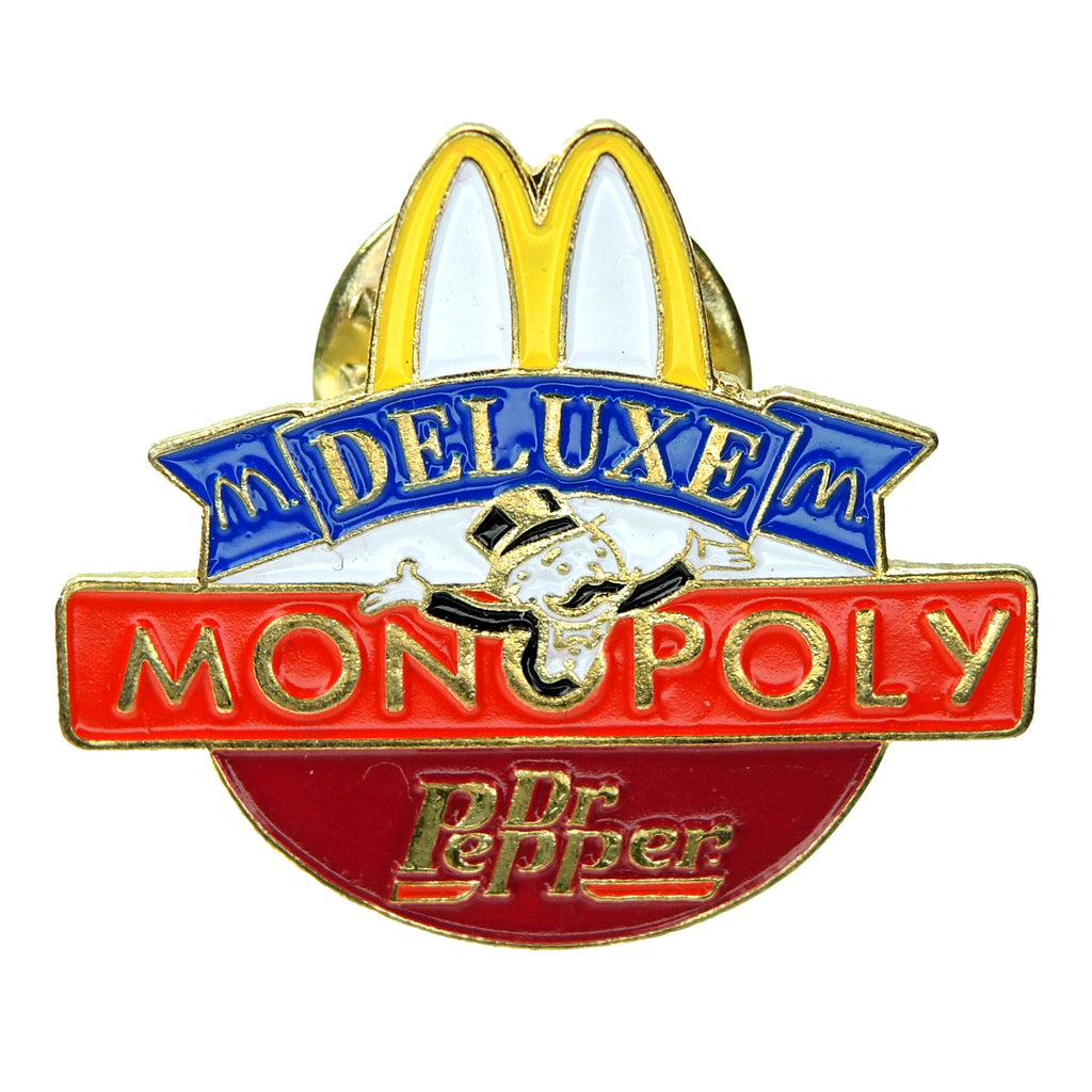 McDonald's Monopoly Deluxe Dr. Pepper Rich Uncle Pennybags 1996 Lapel Pin