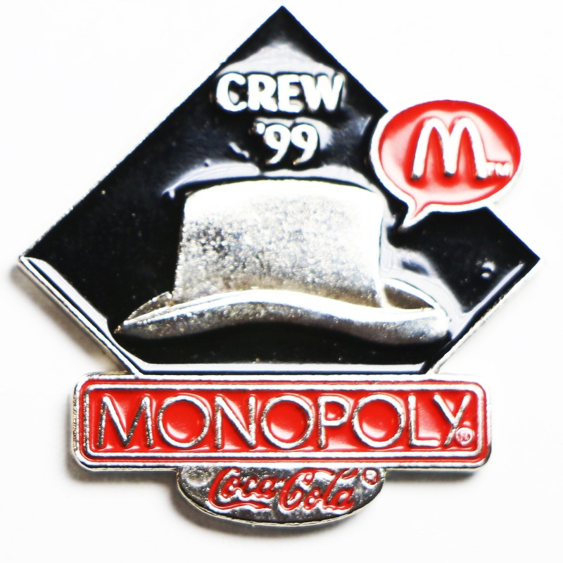 McDonald's Monopoly 1999 Crew Top Hat Coca-Cola Lapel Pin - Fazoom