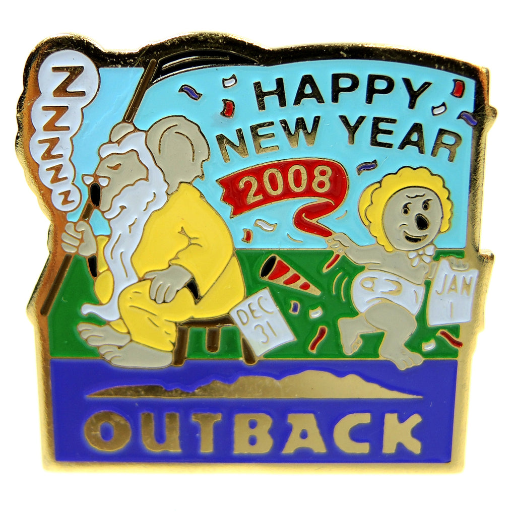 Outback Steakhouse New Year's 2008 Lapel Pin - Fazoom