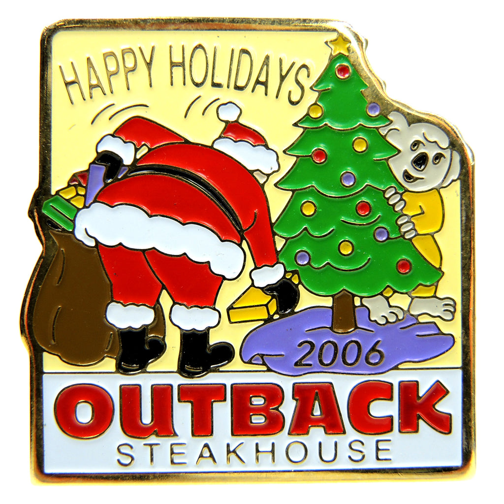 Outback Steakhouse Christmas Happy Holidays 2006 Lapel Pin - Fazoom