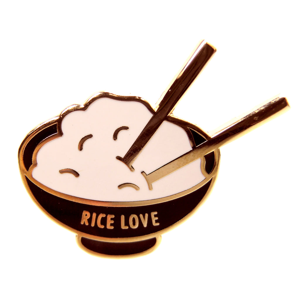 Rice Bowl + Chopsticks Rice Love Lapel Pin - Fazoom