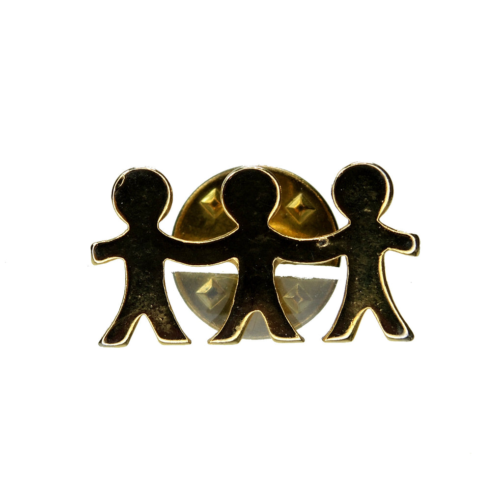 E.A. Adams United Way Three People Holding Hands Gold-Tone Lapel Pin